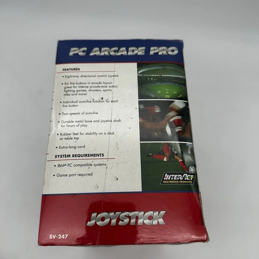 Vintage New Interact PC Arcade Pro Joystick‎ IBM PC Windows 90's Game Controller